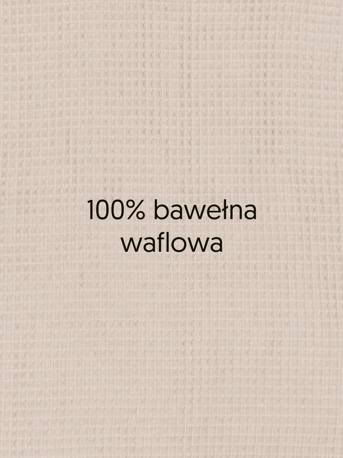 „Zbliżenie na strukturę materiału ręcznika Mlumo beżowego, 100% bawełna waflowa”