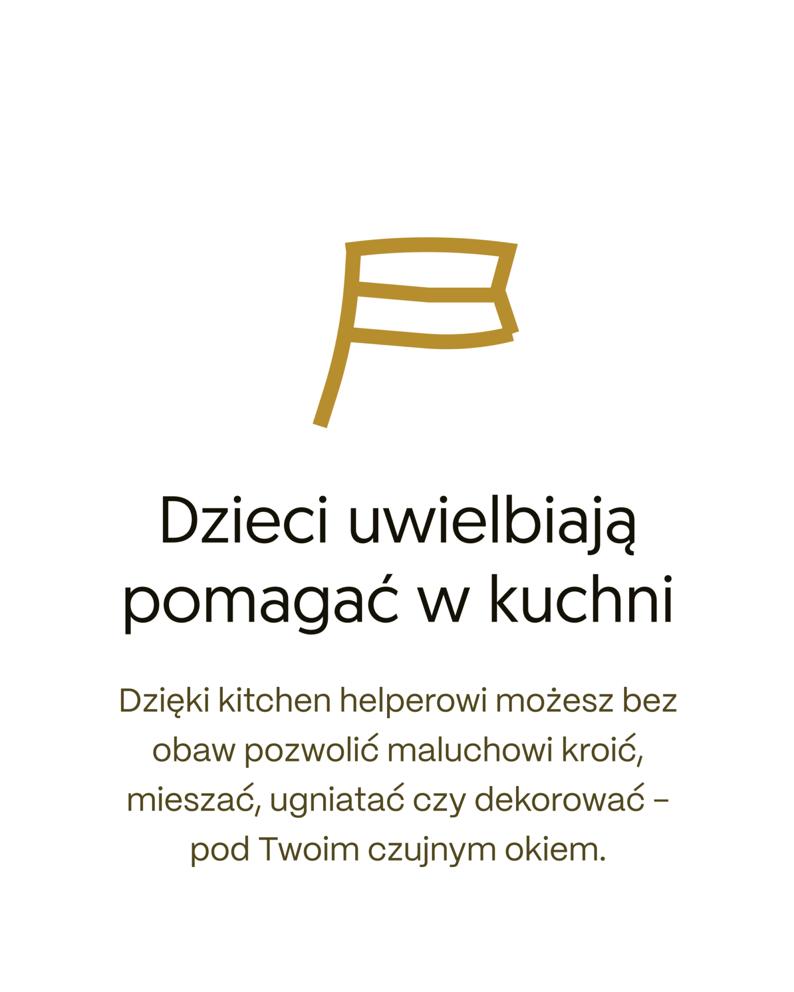 Plansza „Dzieci uwielbiają pomagać w kuchni” z Kitchen Helpera Mlumo.