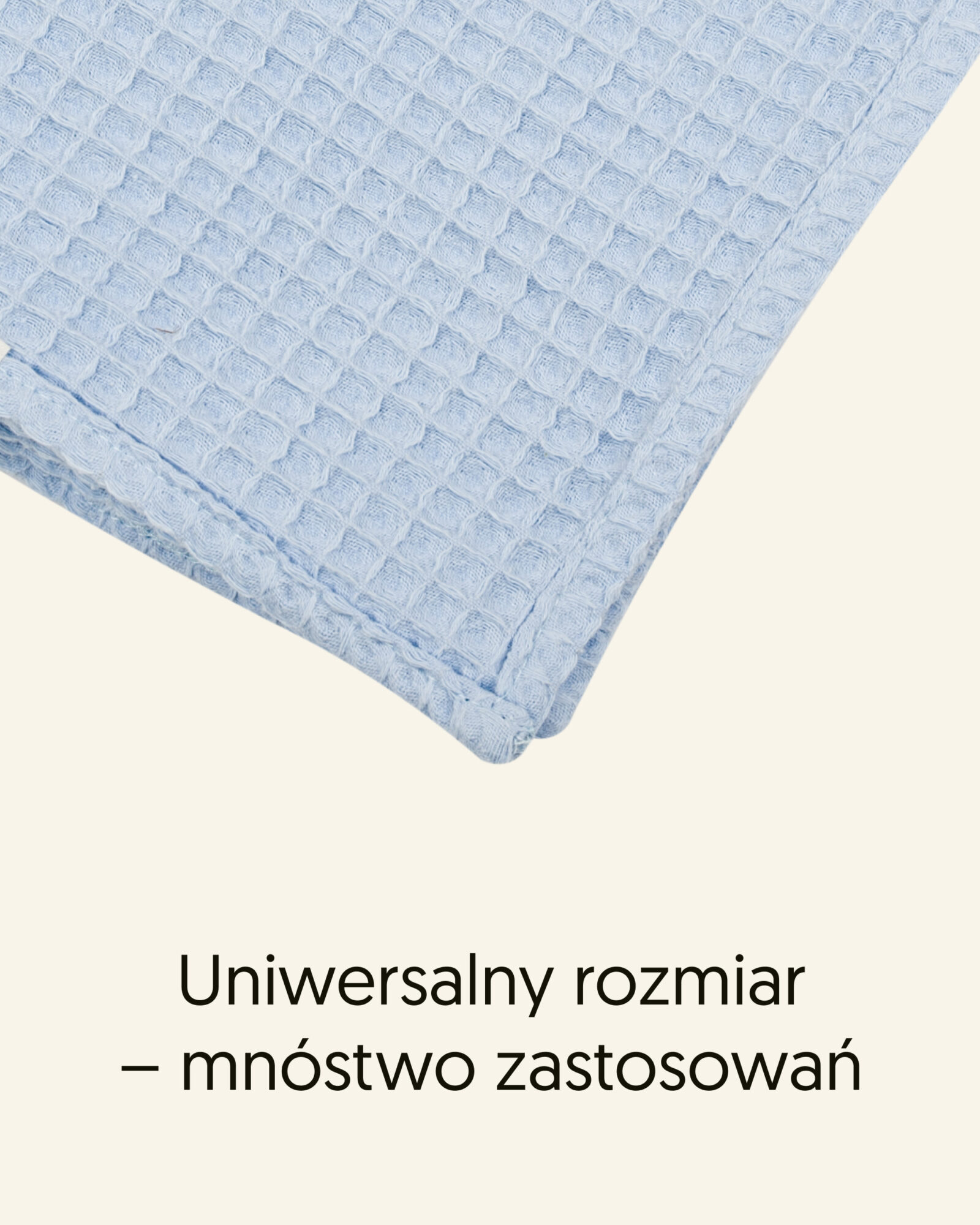 Detal tkaniny i wykończenia produktu: pieluszki bawełniane błękitne Mlumo.