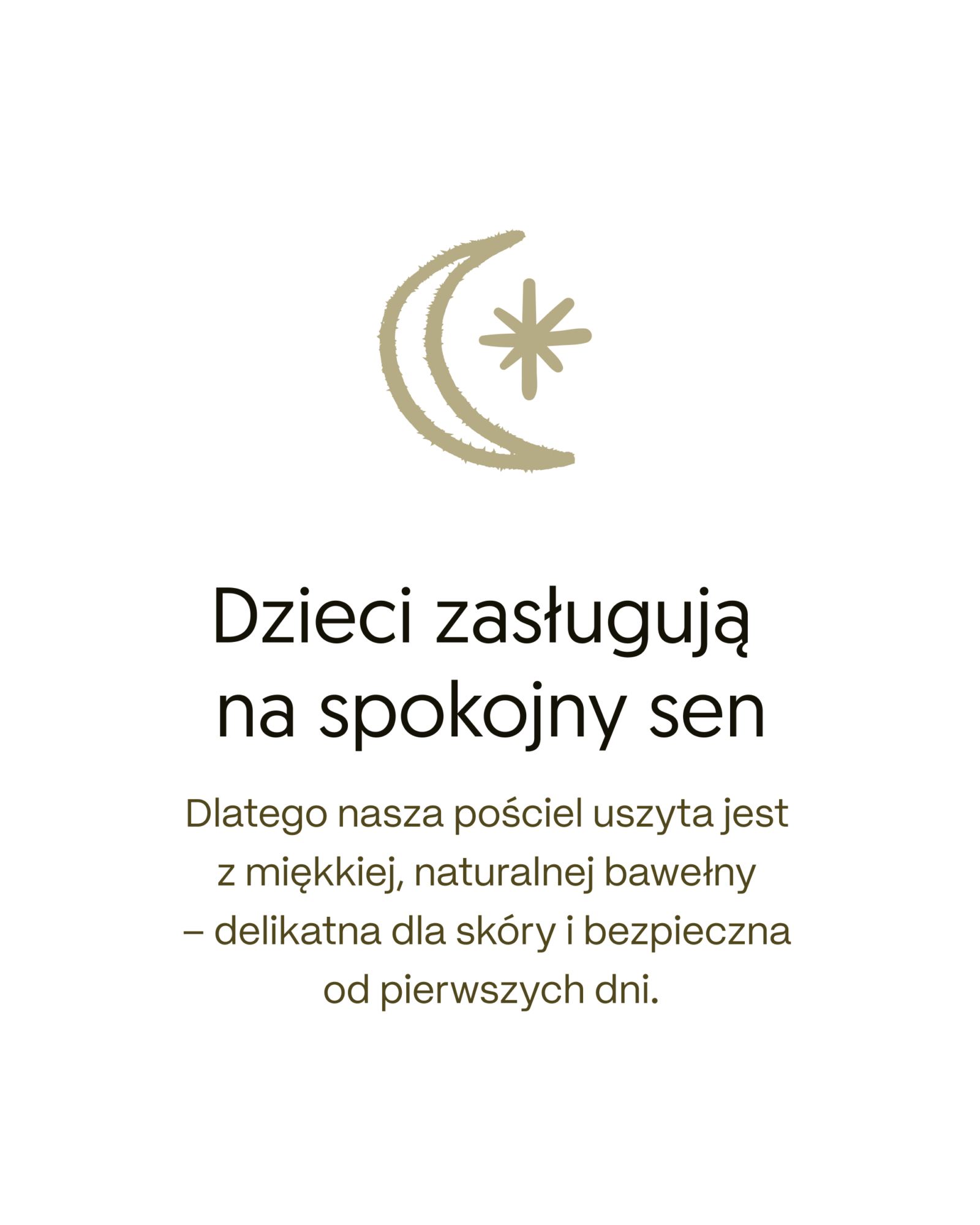 Plansza z tekstem „Dzieci zasługują na spokojny sen”.